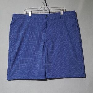 BEN HOGAN Men's Flat Front Blue Checkered Golf Shorts Size - 42